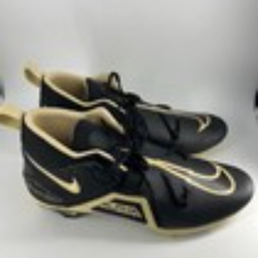 Nike Alpha Menace Pro 3 Black/Gold Football Cleats DM1788-002 Size 18 - Picture 9 of 9